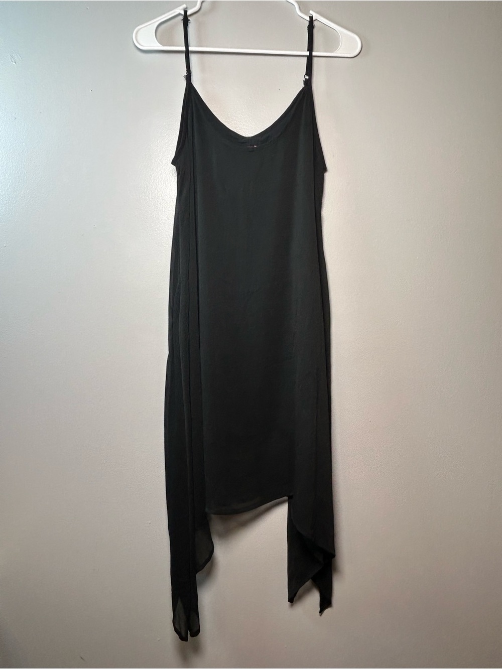 Junior's BONGO Black Chiffon Dress Sz Large WhimsyGoth Witchy Grunge Wednesday